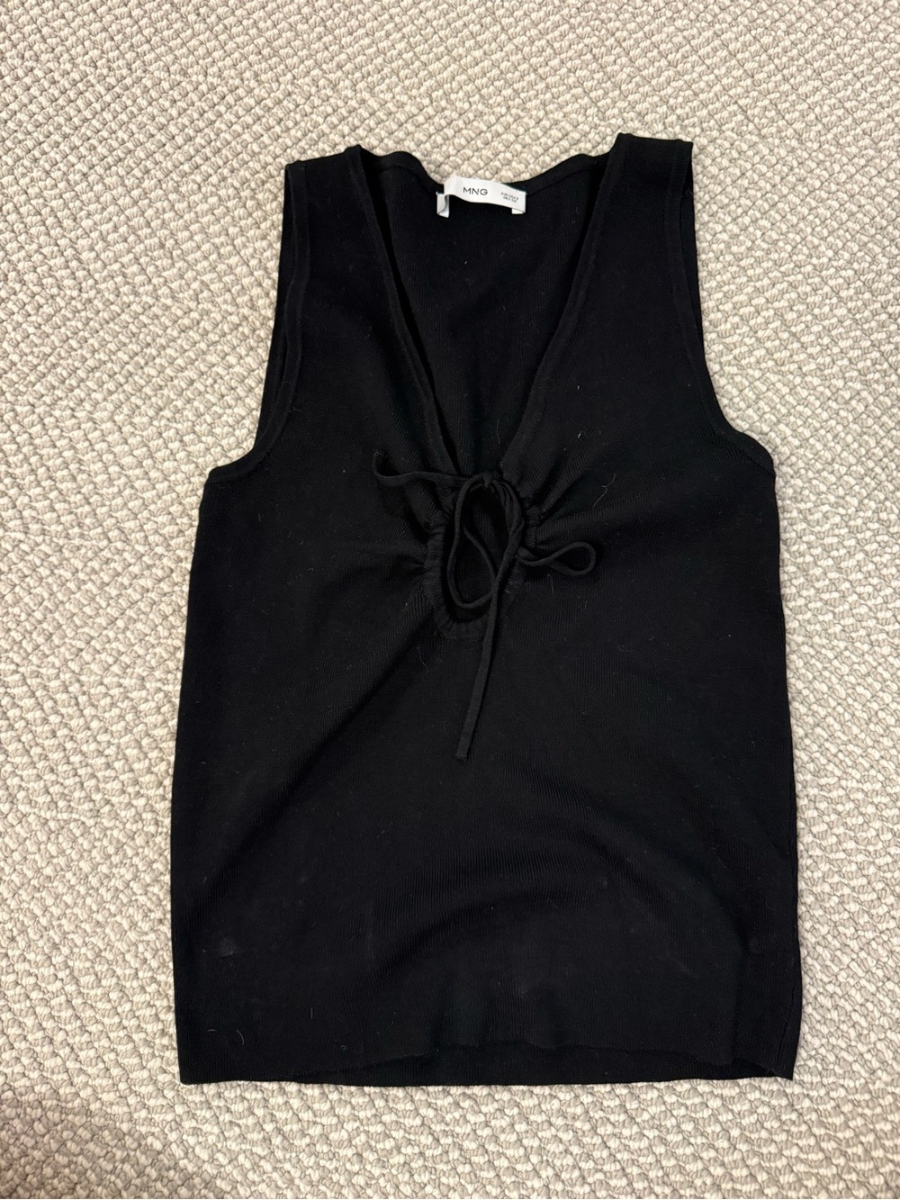 Mango Black Knit Top